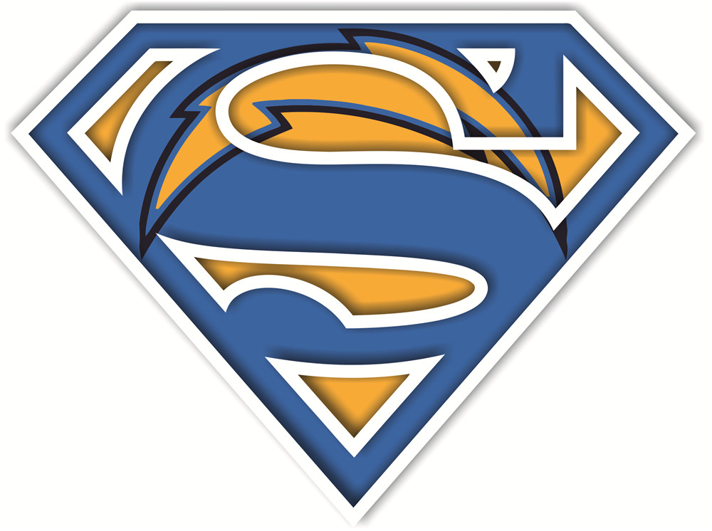 San Diego Chargers superman logos iron on heat transfer